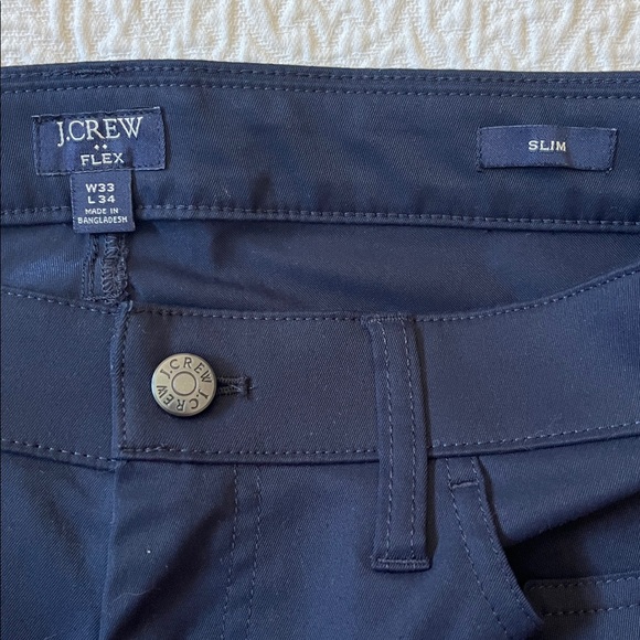 NWOT J. Crew 5-pocket Flex Slim Tech Pants in navy blue & khaki tan, size 33x34 - Picture 4 of 10